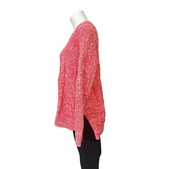 Anthropologie Pilcro Orange Chunky Cable Knit Pullover Sweater‎ sz XS - Picture 3 of 9